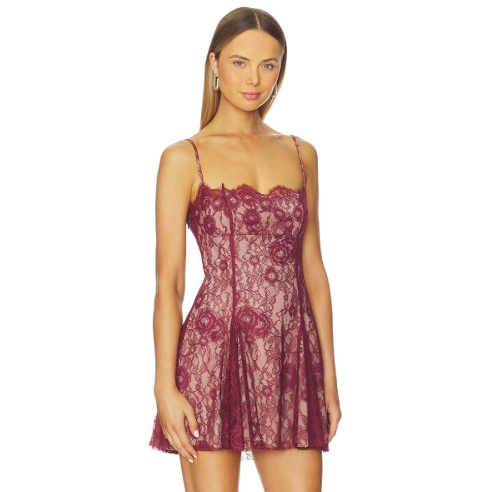 MAJORELLE Tracy Mini Dress in Oxblood - Picture 3 of 7